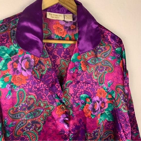 Vintage Victoria’s Secret Floral Satin Night Shirt - Picture 6 of 6